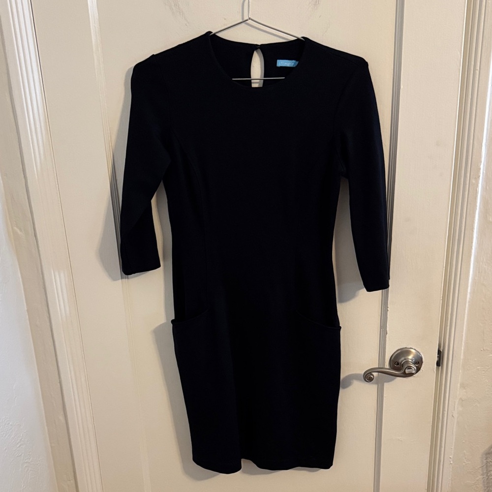 J. McLaughlin Black Pencil Dress with Front Pockets XXS
